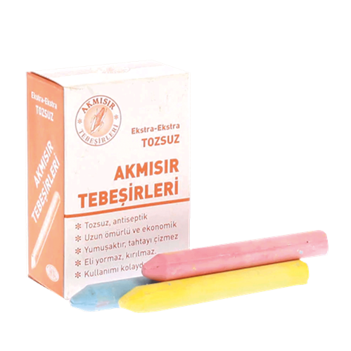 AKMISIR TOZSUZ RENKLİ TEBEŞİR 15'Lİ